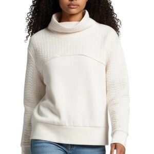 Layer 8 Hibernation Quilted Pullover Sweater Winter White (Creamy) Sweater Sz S
